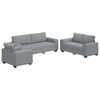 vidaXL Ensemble de canap&eacute; 3 pcs avec coussins en tissu gris clair