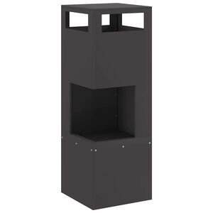 vidaXL Bassin de feu Noir 35 x 35 x 100 cm Acier patin&eacute;