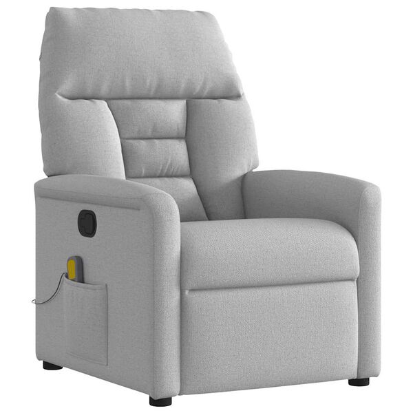 vidaXL Fauteuil de massage inclinable gris nuage tissu