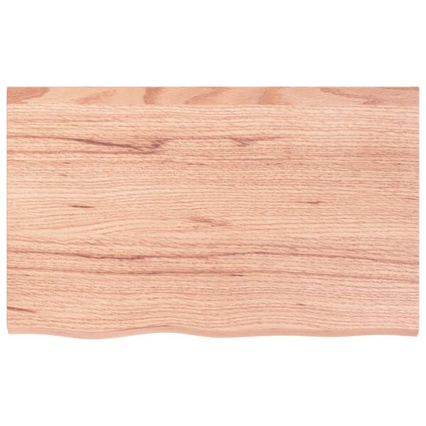 vidaXL &Eacute;tag&egrave;re murale marron clair 80x50x2 cm bois ch&ecirc;ne massif trait&eacute;