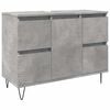 vidaXL Armoire salle de bain gris b&eacute;ton 80x33x60cm bois d'ing&eacute;nierie