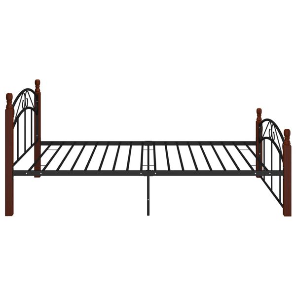 vidaXL Cadre de lit sans matelas noir métal bois chêne 120x200 cm