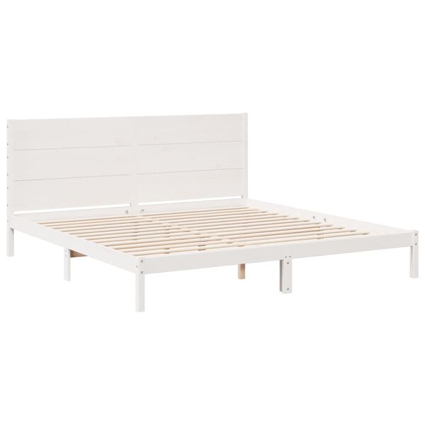 vidaXL Cadre de lit extra long sans matelas 180x210 cm bois massif