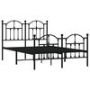 vidaXL Cadre de lit métal sans matelas avec pied de lit noir 120x190cm
