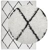 vidaXL Tapis shaggy &agrave; poils longs moderne cr&egrave;me et noir 200x280 cm