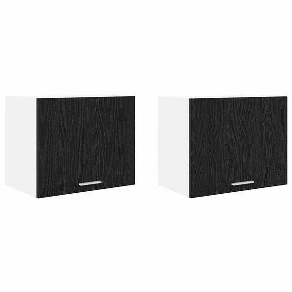 vidaXL Armoire suspendue 2 pcs Ch&ecirc;ne noir et Blanc 50 x 31 x 40 cm