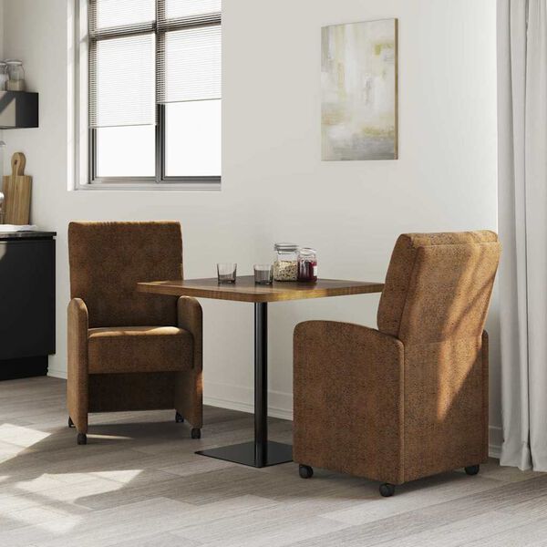 vidaXL Chaises de salle à manger 2 pcs Marron 58 x 67 x 97 cm