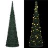vidaXL Sapin de No&euml;l artificiel pr&eacute;-&eacute;clair&eacute; avec guirlandes vert 210cm