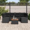vidaXL Ensemble de canap&eacute; de jardin 7 pcs Noir