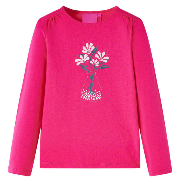 T-shirt enfants à manches longues rose vif 128