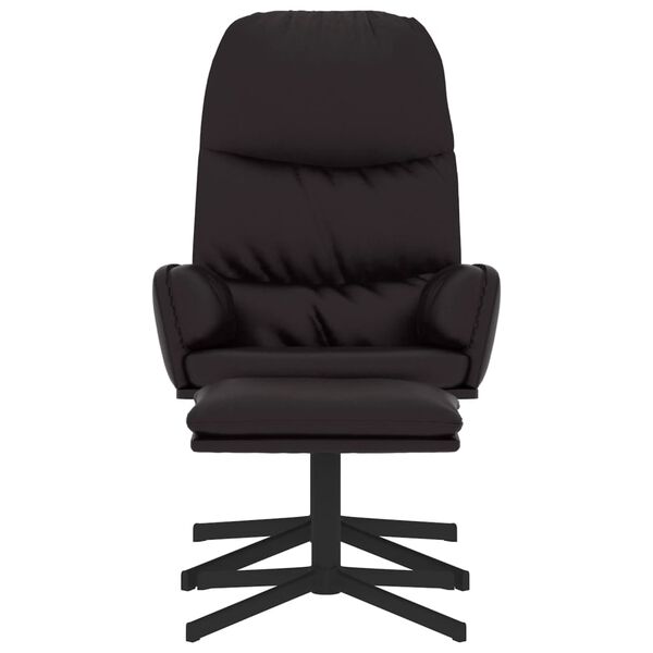 vidaXL Chaise de relaxation avec tabouret Noir Similicuir