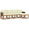 vidaXL Ensemble de canap&eacute;s d'ext&eacute;rieur 5 pc Naturel et Cr&egrave;me Polyester