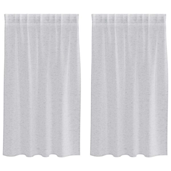 vidaXL Rideau en Voile 2 pcs Gris clair 140 x 140 cm Polyester