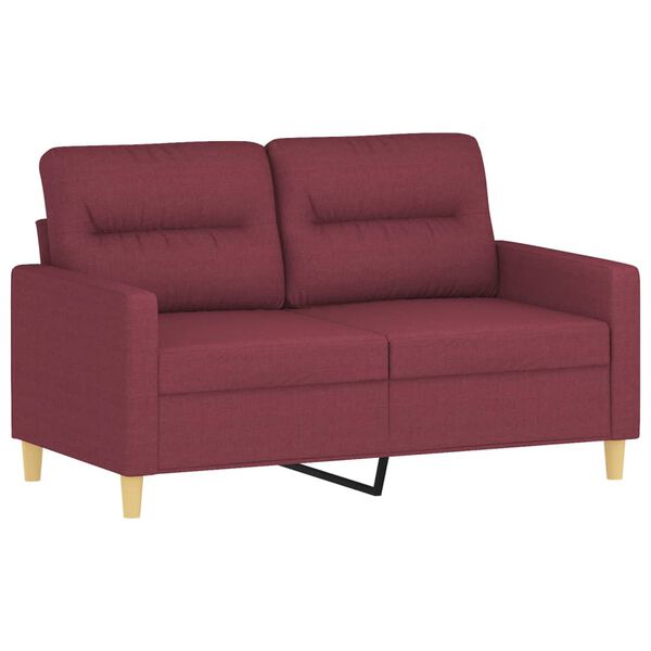 vidaXL Ensemble de canap&eacute;s 3 pcs avec coussins Rouge bordeaux Tissu