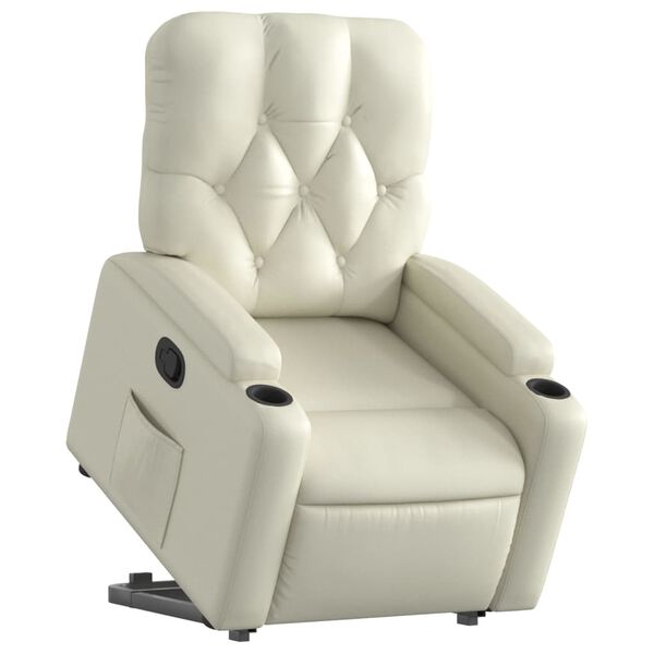 vidaXL Fauteuil inclinable Cr&egrave;me Similicuir