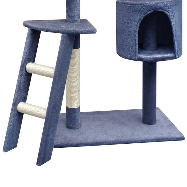 vidaXL Arbre à chat avec griffoirs en sisal 150 cm Bleu foncé