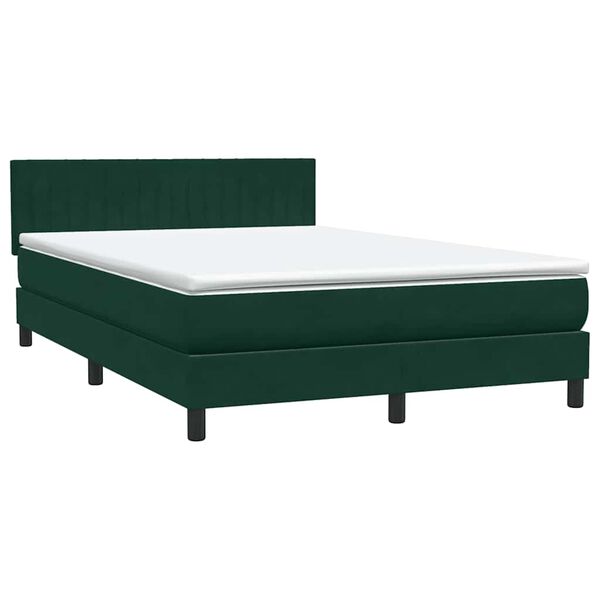 vidaXL Sommier &agrave; lattes de lit et matelas vert fonc&eacute; 160x220cm velours