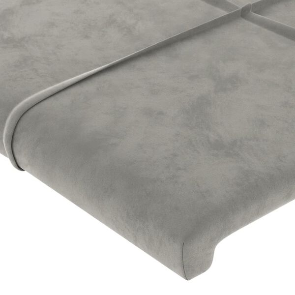 vidaXL Têtes de lit 2 pcs Gris clair 72x5x78/88 cm Velours