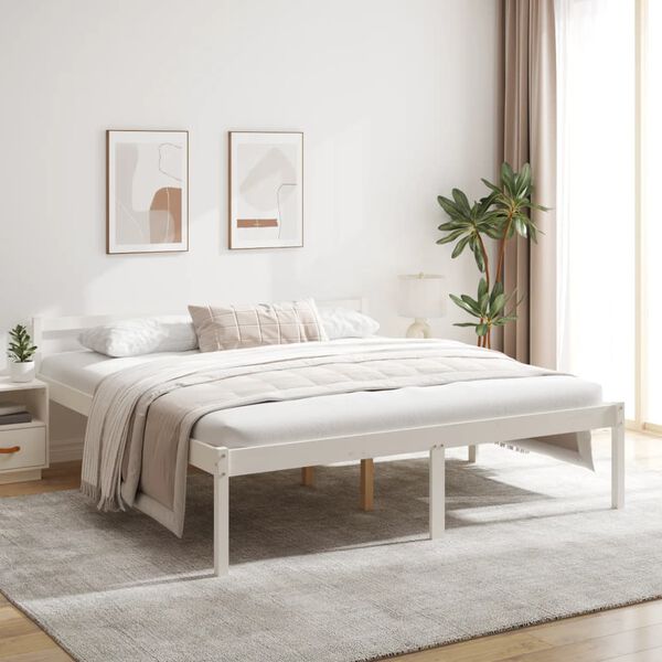 vidaXL Lit pour personne &acirc;g&eacute;e sans matelas 200x200 cm bois pin massif
