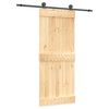 vidaXL Porte coulissante Naturel et noir 85 x 210 cm