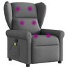vidaXL Fauteuil inclinable de massage en tissu gris fonc&eacute;