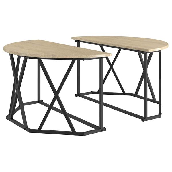 vidaXL Table basse Chêne sonoma 80 x 80 x 42 cm