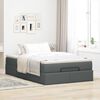 vidaXL Cadre de lit ottoman avec matelas gris foncé 120x190 cm tissu
