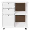 vidaXL Cabinet roulant Blanc 63,5 x 39 x 65,5 cm Bois de Pin Massif