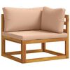 vidaXL Canap&eacute; d'angle avec coussins 100 % polyester Acacia massif