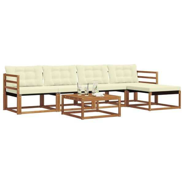 vidaXL Ensemble de canap&eacute;s d'ext&eacute;rieur 6 pcs Naturel et Cr&egrave;me