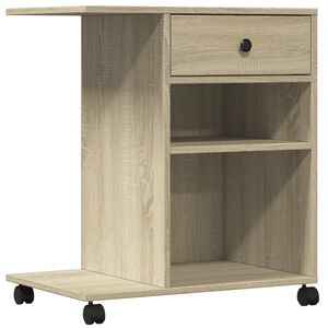 vidaXL Support d'imprimante avec roulettes ch&ecirc;ne sonoma 60x40x68,5 cm