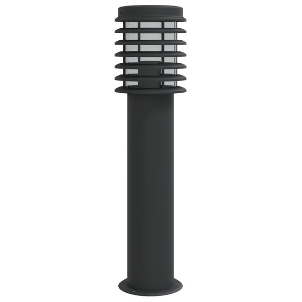 vidaXL Lampadaires d'ext&eacute;rieur 3 pcs noir 60 cm acier inoxydable