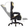 vidaXL Fauteuil de jeux vidéo avec repose-pied Doré et noir Similicuir