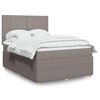 vidaXL Sommier &agrave; lattes de lit avec matelas Taupe 140x190 cm Tissu