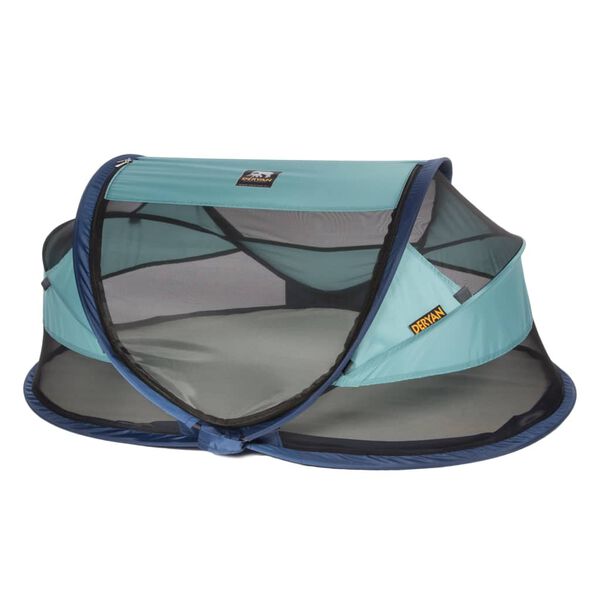 DERYAN Lit d'enfant de voyage avec moustiquaire Luxe Bleu marine