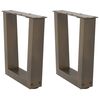 vidaXL Pieds de table basse en forme de V, 2 pièces, acier naturel, 40 x (30-31,3) cm