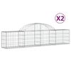 vidaXL Paniers &agrave; gabions arqu&eacute;s 2 pcs 200x30x40/60 cm Fer galvanis&eacute;