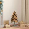vidaXL Sapin de No&euml;l avec support Marron 60 cm Bois de teck solide