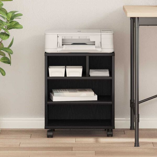 vidaXL Support d'imprimante avec stockage Chêne noir 41 x 32 x 48 cm