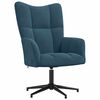 vidaXL Chaise de relaxation avec tabouret Bleu Velours