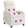 vidaXL Fauteuil de massage inclinable Cr&egrave;me Boucl&eacute;