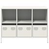 vidaXL Buffet blanc 101,5x39x73,5 cm acier lamin&eacute; &agrave; froid