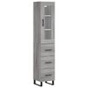 vidaXL Buffet haut Sonoma gris 34,5x34x180 cm Bois d'ingénierie