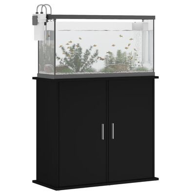vidaXL Support pour aquarium noir 81x36x73 cm bois d'ingénierie