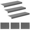 vidaXL Tapis d'escalier 15 pc 65 x 21 x 4 cm Gris clair Polyester
