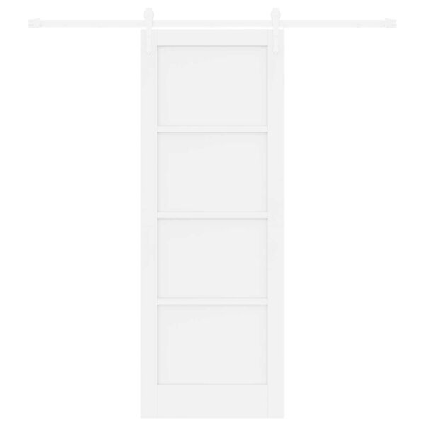 Porte Coulissante vidaXL avec Matériel Blanc 78x211 cm Bois Massif de Pin