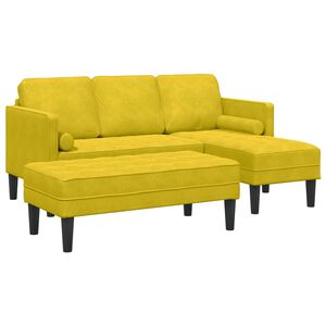 vidaXL Ensemble de Canap&eacute;s 2 pc Jaune Polyester