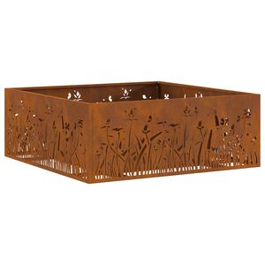 vidaXL Braise Marron 80 x 80 x 30 cm Acier r&eacute;sistant aux intemp&eacute;ries