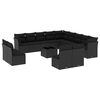vidaXL Salon de jardin avec coussins 14 pcs noir r&eacute;sine tress&eacute;e