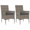 vidaXL Chaises de jardin avec coussins lot de 2 gris r&eacute;sine tress&eacute;e